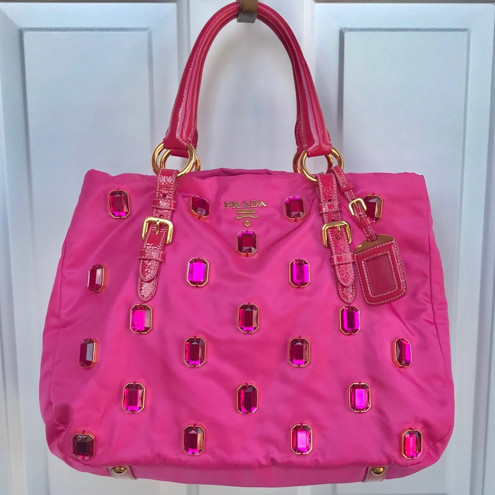 Prada Tessuto Pietre Tote Crystals Handbag NEW 💖